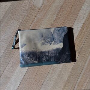 Stylish Leather Gray and Black Men's Clutch